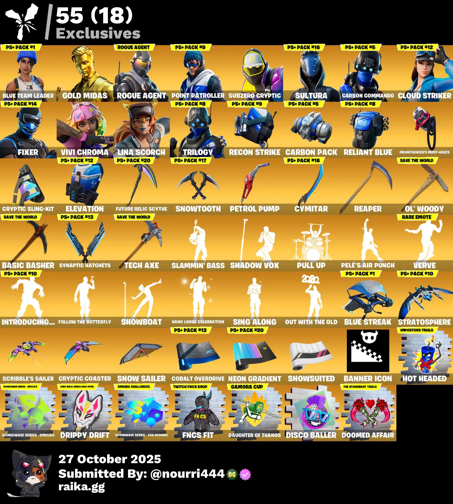 [PC,XBOX,PSN] 233 skins | Blue Team Leader | Gold Midas | Rogue Agent | Point Patroller | Subzero Cryptic | Sultura | Carbon Commando | Cloud Striker | Fixer | 300 VB